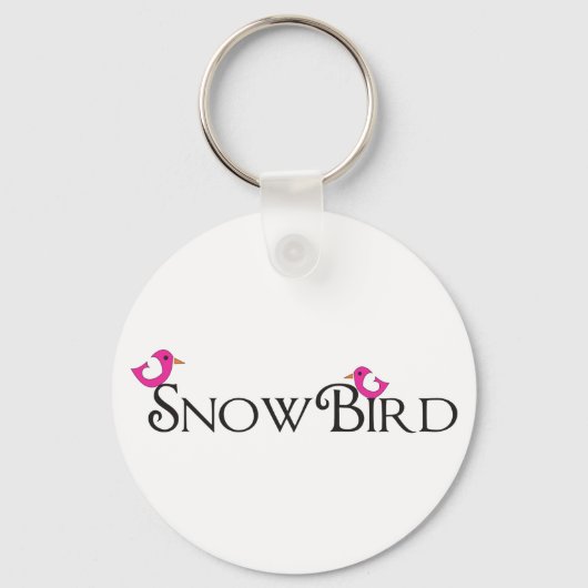 Roze Snowbird Sleutelhanger (Voorkant)