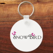 Roze Snowbird Sleutelhanger (Voorkant)