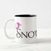 Roze Snowbird Tweekleurige Koffiemok (Links)