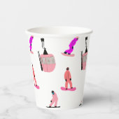 Roze snowboard papieren bekers (Voorkant)