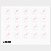 Roze snowboard ronde sticker (Vel)