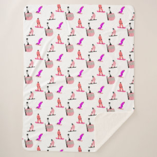 Roze snowboard sherpa deken
