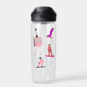 Roze snowboard waterfles (Achterkant)