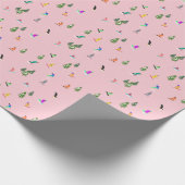 Roze snowboarders Illustratie Cadeaupapier (Hoek)