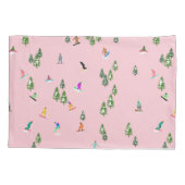 Roze snowboarders Illustratie Kussensloop (Achterkant)