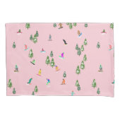 Roze snowboarders Illustratie Kussensloop (Voorkant)