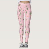 Roze snowboarders Illustratie Leggings (Voorkant)