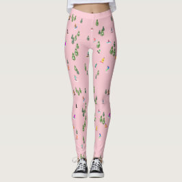 Roze snowboarders Illustratie Leggings