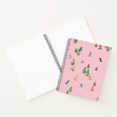 Roze snowboarders Illustratie Notitieboek (Binnen)