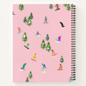 Roze snowboarders Illustratie Notitieboek (Achterkant)