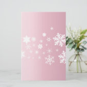 Roze Snowflake Achtergrond Briefpapier (Staand voorkant)
