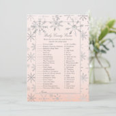 Roze Snowflake Baby Baby shower Kaart (Staand voorkant)
