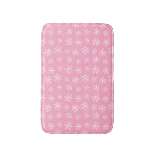 Roze Snowflake Bath Mat (Voorkant Verticaal)