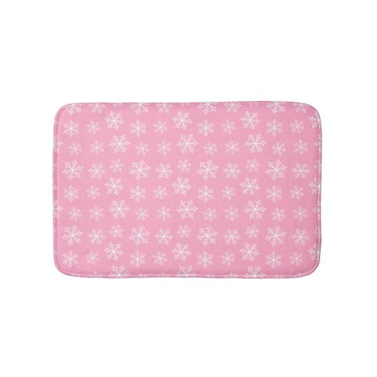 Roze Snowflake Bath Mat (Voorkant)