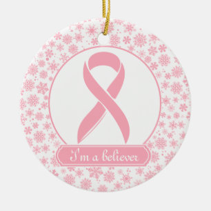 Roze Snowflake Breast Cancer Ornament