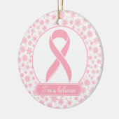 Roze Snowflake Breast Cancer Ornament (Links)