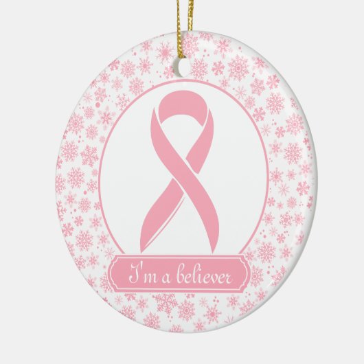 Roze Snowflake Breast Cancer Ornament (Links)