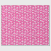 Roze Snowflake Cadeaupapier (Vlak)
