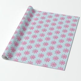 Roze Snowflake Cadeaupapier