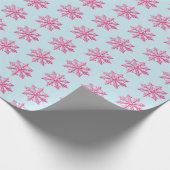Roze Snowflake Cadeaupapier (Hoek)