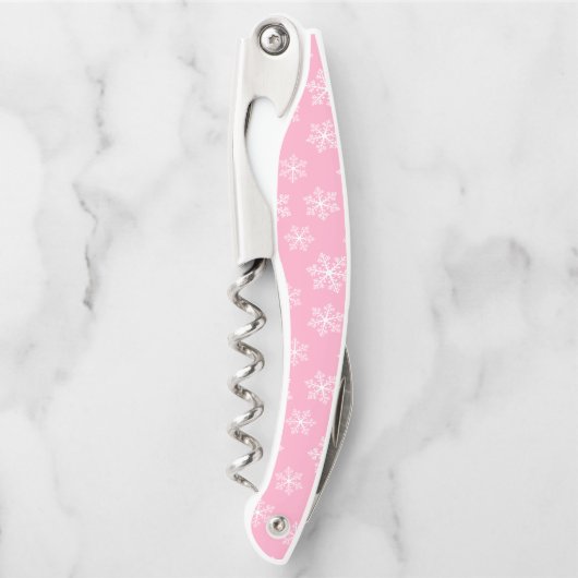 Roze Snowflake Corkschroef Kurkentrekker (Voorkant)
