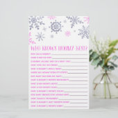 Roze Snowflake die het Baby shower van mama kent Briefpapier (Staand voorkant)