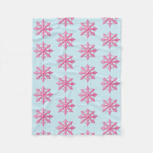 Roze Snowflake Fleece Deken