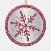 Roze Snowflake Foto Quinceañera Keepomwille Orname Keramisch Ornament (Voorkant)