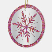 Roze Snowflake Foto Quinceañera Keepomwille Orname Keramisch Ornament (Links)