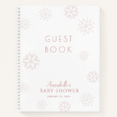 Roze Snowflake Girl Baby shower Guest Book Notitieboek (Voorkant)