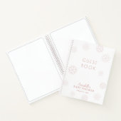 Roze Snowflake Girl Baby shower Guest Book Notitieboek (Binnen)