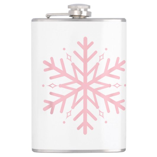 Roze Snowflake Heupfles (Voorkant)