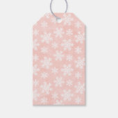 Roze Snowflake Holiday Kerstmeisje Feminine Cadeaulabel (Voorkant)