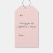 Roze Snowflake Holiday Kerstmeisje Feminine Cadeaulabel (Achterkant)