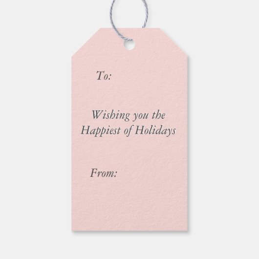 Roze Snowflake Holiday Kerstmeisje Feminine Cadeaulabel (Achterkant)