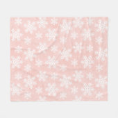 Roze Snowflake Holiday Kerstmeisje Feminine Fleece Deken (Voorkant (Horizontaal))