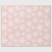 Roze Snowflake Holiday Kerstmeisje Feminine Ice Cadeaupapier (Vlak)