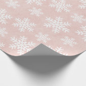 Roze Snowflake Holiday Kerstmeisje Feminine Ice Cadeaupapier (Hoek)