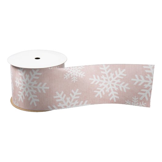 Roze Snowflake Holiday Kerstmeisje Feminine Satijnen Lint (Spoel)