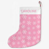 Roze Snowflake Kerstmis stoppen Kleine Kerstsok (Achterkant)