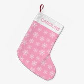 Roze Snowflake Kerstmis stoppen Kleine Kerstsok (Voorkant (Hangend))