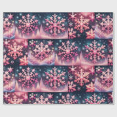 Roze snowflake kerstpapier met onmiddellijke verpa cadeaupapier (Vlak)
