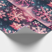 Roze snowflake kerstpapier met onmiddellijke verpa cadeaupapier (Hoek)
