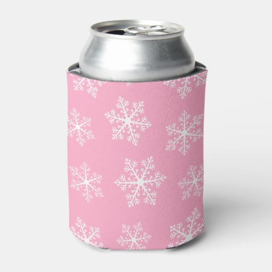 Roze Snowflake Koelbox Blikjeskoeler (Blikje Voorkant)