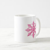 Roze Snowflake Koffiemok (Voorkant rechts)