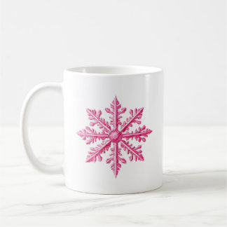 Roze Snowflake Koffiemok