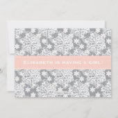 Roze Snowflake Mobile Wieg Baby shower Invitation Kaart (Achterkant)