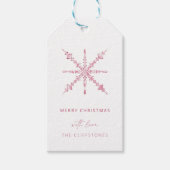 Roze Snowflake Nutkraker kerstcadeau-Label Cadeaulabel (Voorkant)