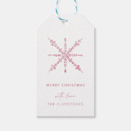 Roze Snowflake Nutkraker kerstcadeau-Label Cadeaulabel