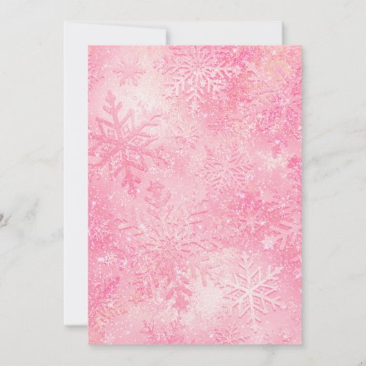 Roze Snowflake ONEderful Time of Year Birthday Kaart (Achterkant)